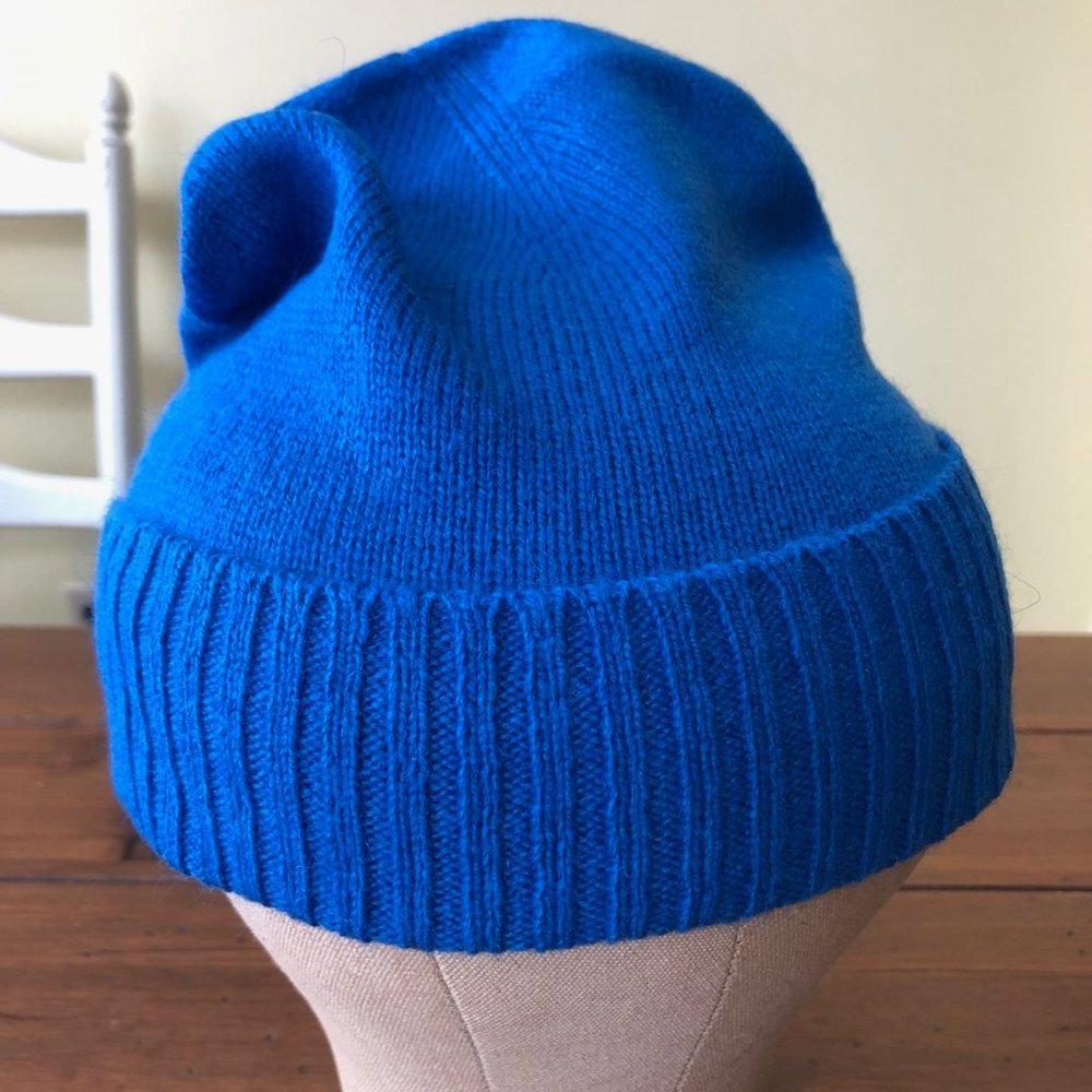 BNWT J.Crew Wool Blend Knit Beanie Hat BLUE